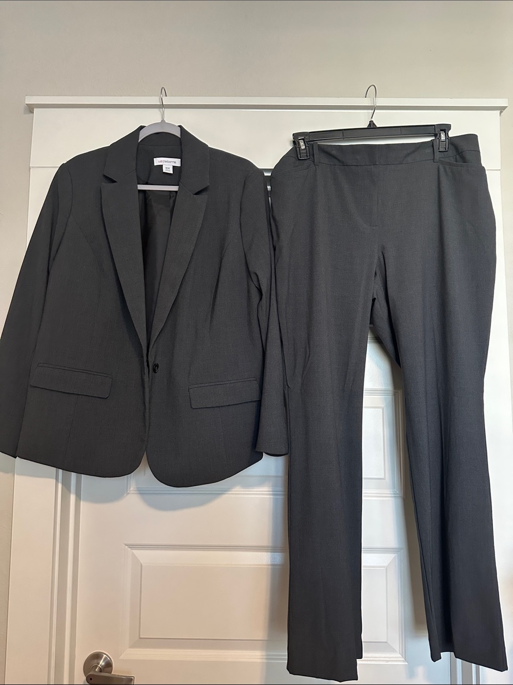 Liz Claiborne Charcoal Gray Women's Two-Piece Suit